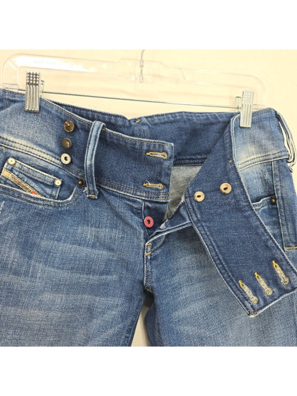 Diesel Cherock Y2K Low Waist Light Blue Bootcut Flared Jeans Women 32x28 - Picture 7 of 12
